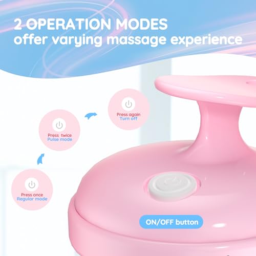 Pink Electric Scalp Massager for Hair Growth & Dandruff Removal - Queenwill