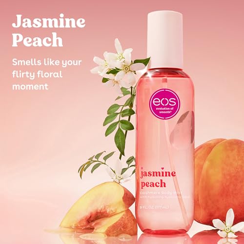 EOS Jasmine Peach Body Mist - Hydrating Floral Body Spray with Hyaluronic Acid & Glycerin, 6 fl oz