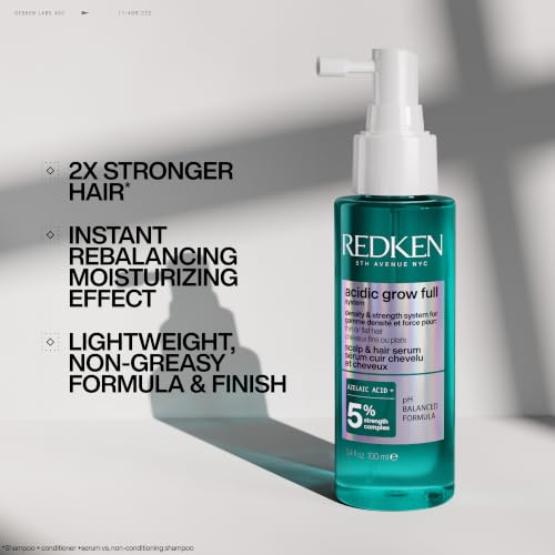 Redken Acidic Grow Full Scalp & Hair Serum 3.38 Fl Oz - Thicker Hair