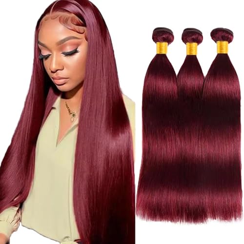 Burgundy 99J Straight Human Hair Bundles 50g