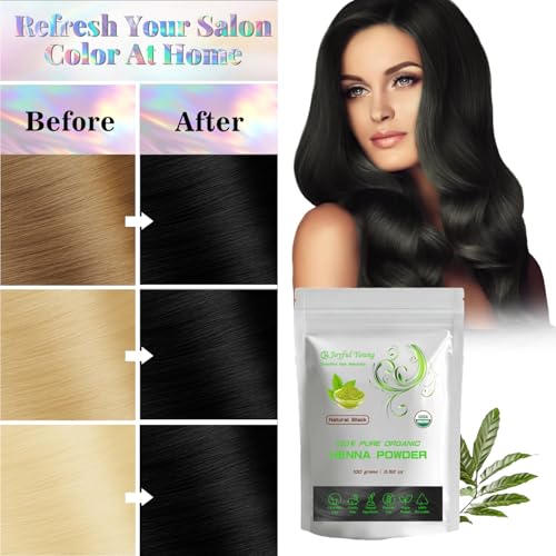Organic Henna Hair Dye Powder Natural Black for Gray Hair