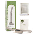 Dermaplaner Kit with Stand and 10 Refill Blades - Silver