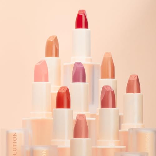 Revolution, Lip Allure Soft Satin Lipstick, Highly Pigmented & Smudge Proof, Long Lasting Creamy Satin Finish, Contains Vitamin E, Vibe Red, 0.11 oz (Pack of 2)