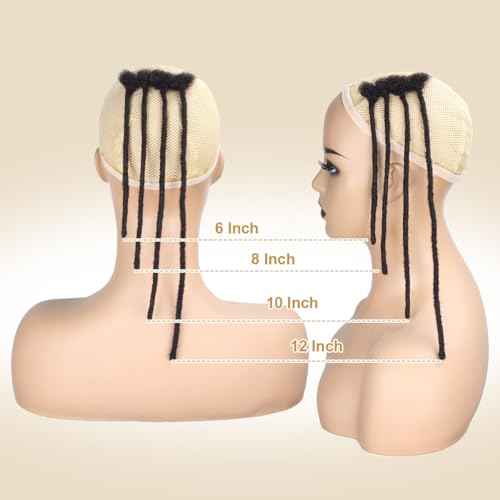 6 inch 40 Strands Loc Extensions Human Hair, Real 0.6cm Width Human Hair Dreads Extensions for Man/Women Full Handmade Dreadlocks Can be Dyed(1b)