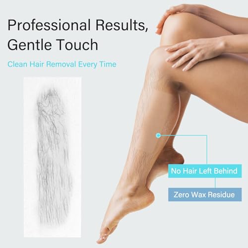 200-Count Non-Woven Wax Strips for Facial and Body Hair Removal, Suitable for All Genders and Skin Types (without wax) Blue