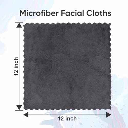 Orighty Makeup Remover Cloths, Cleansing, Reusable, Soft & Washable Coral Fleece Microfiber Washcloths/Towel for Face, Eye, Lips, Pack of 48, 12 x 12 inch (Grey)