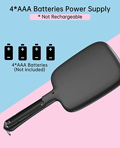 Hand Mirror with 3 Light Color & Dimmable, 6.2'' X 5.9'' Lighted Handheld Mirror, Lightweight & Durable, Portable & Hangable for Makeup Application, Hair Styling, Shaving or Travel, Battery Operated