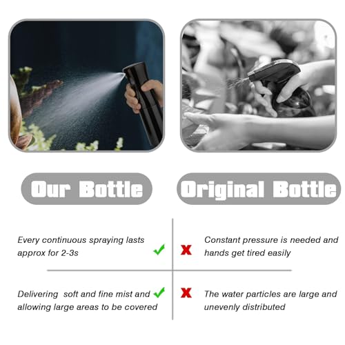Zuhose 200ml Black Spray Bottle for Hair, Plants, Skin Care & Cleaning