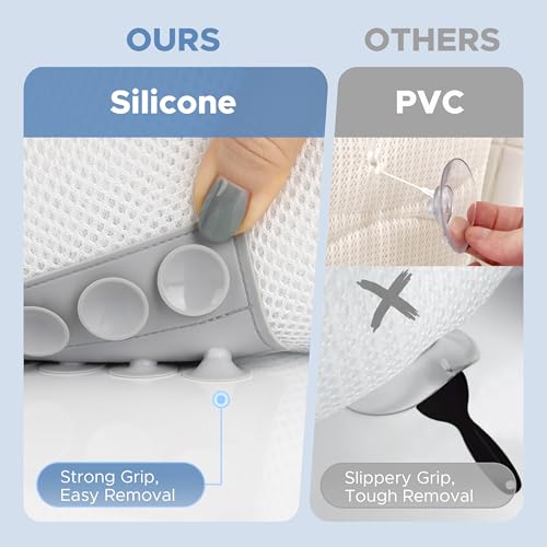 Sunlit Full Body Bath Pillow with Lumbar Support & Suction Cups