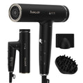ANNLARY Black Foldable Ionic Hair Dryer with Diffuser - Travel-Friendly, Low Noise, Frizz Control, 1500W