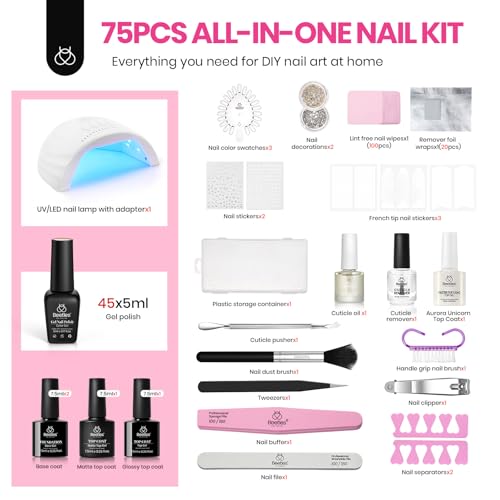 Beetles 45 Color Gel Nail Kit with UV Lamp & Tools
