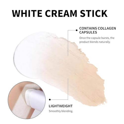 Color Changing Foundation Stick with Brush - Full Coverage, Long-Lasting BB Cream for Mature Skin