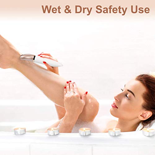Women's Electric Shaver & Hair Remover - Painless Waterproof Trimmer, Rechargeable, 2-in-1 Face & Body Razor