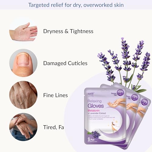 Epielle Relaxing Hand Mask Gloves with Melatonin & Lavender (6 Pairs)