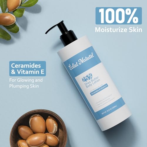 Body Lotion with 25% Shea Butter, Vitamin E & Ceramide, Deep Moisturizing Hydrating Body Lotion for Dry Skin, 10.15 Fl Oz (Pack of 2)