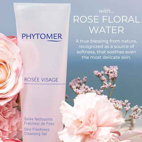 PHYTOMER Ros?e Visage Face Cleansing Gel | Daily Facial Cleanser & Makeup Remover | With Rose Water | 95% Natural Ingredients | Sustainable & Eco-Friendly Skin Care | 250ml
