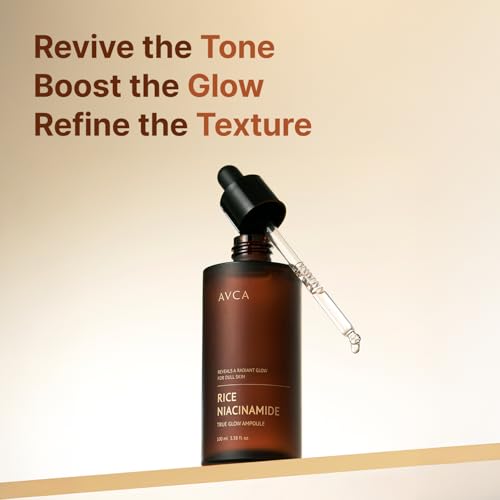 AVCA Rice + Niacinamide Serum - Radiance-Boosting Face Serum with Rice Extract, 5% Niacinamide, Lightweight Hydration, Helps Refine The Look of Texture & Oil, 100 mL (3.38 fl oz)