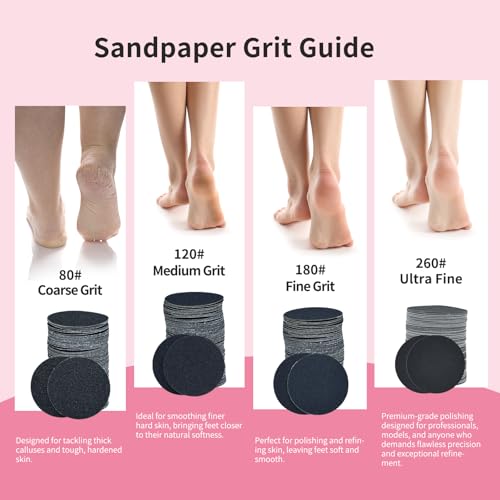 120Pcs 180-Grit Replacement Sandpaper Pads for Electric Foot Callus Remover