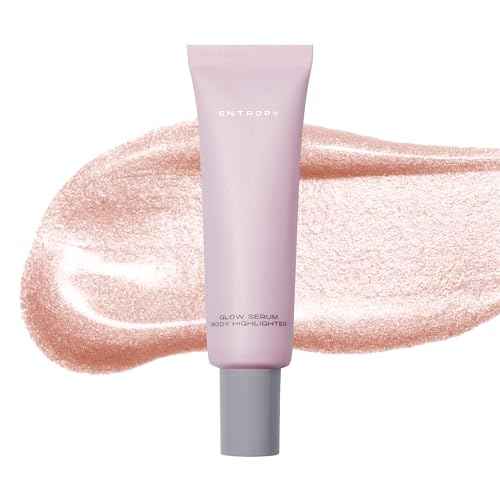 ENTROPY MAKEUP Glow Serum Body Highlighter, 75% Water-Rich Serum with Skincare Ingrediants, Buildable Radiance, Silky Lightweight for Face & Body, Crystal Pink Luminizer, Sugar Lit