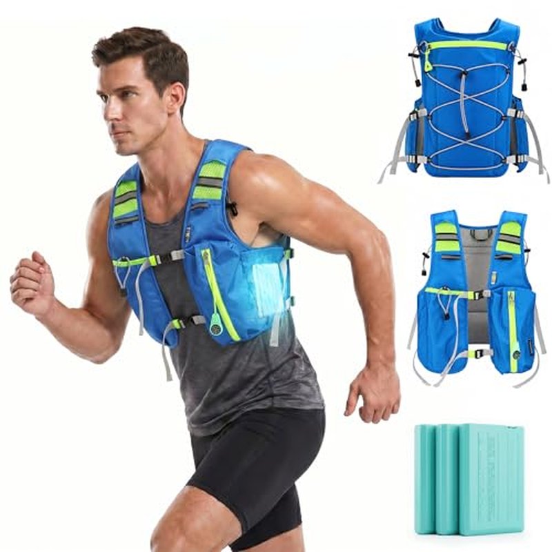 Adjustable Cooling Running Vest for Men & Women with 3 Plates