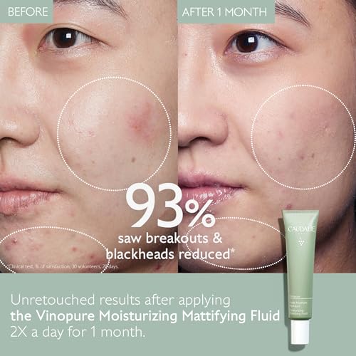 Caudalie Vinopure Oil Control Moisturizer, Hydrating & Mattifying Moisturizer - 40 mL