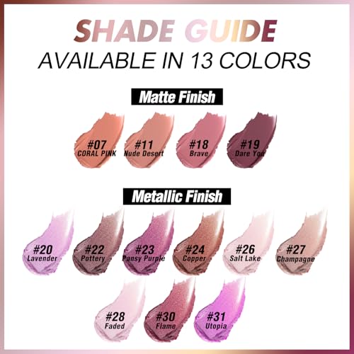 FOCALLURE Ultra Chic Lipstick,Rich Vitamin E Lip Crayon,Lightweight Color without Drying or Fading,Long Lasting Lips Makeup,#26 Salt Lake