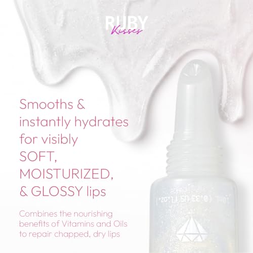 Ruby Kisses Hydrating Lip Oil Gloss with Diamond Shimmer 3 Pack