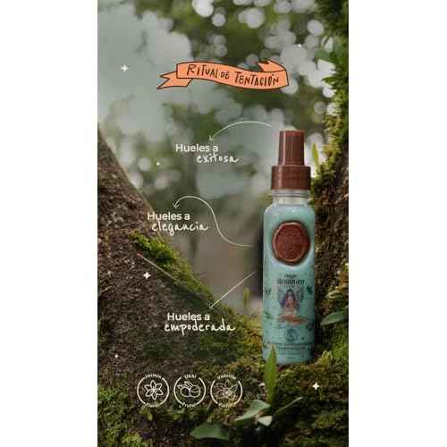 Perfume Termoprotector para Cabello, Sin Alcohol, Antifrizz, Desenredante, Protecci?n solar, Con Feromonas, Aroma Ritual de Tentaci?n Jazm?n y Vainilla 120ML. Todo tipo de cabello.