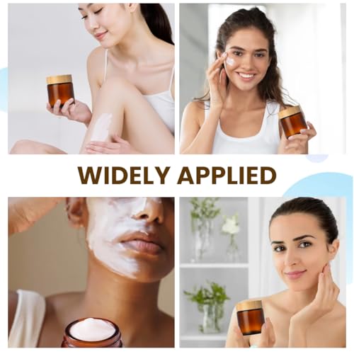 2 Pack 3.4oz Amber Glass Cosmetic Jars with Lids