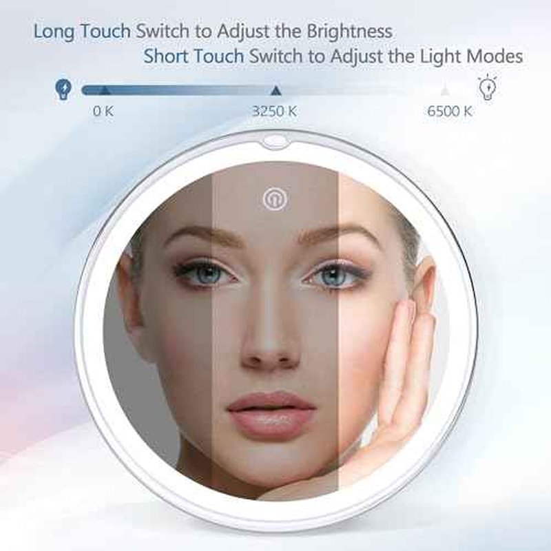 Magnifying Mirror with Light 30X, Lighted Makeup Mirror 30X for Precision Makeup, 3 Color Modes and Adjustable Brightness, 360¡Æ Swivel Magnifying Mirrors Suction Cup for Bathroom 8 Inches