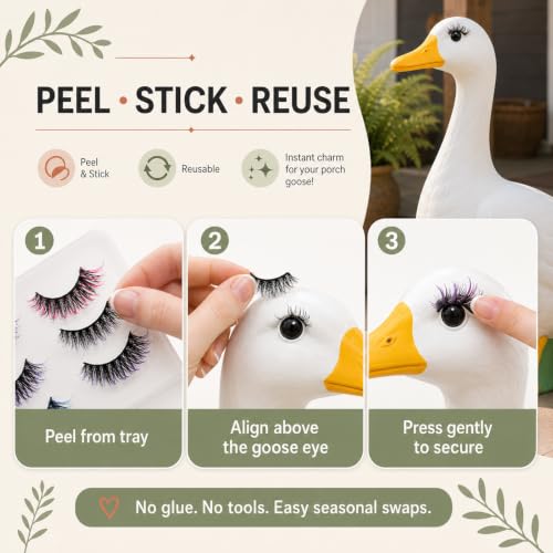 Porch Goose Eyelashes - 7 Colors Reusable Self-Adhesive Lashes