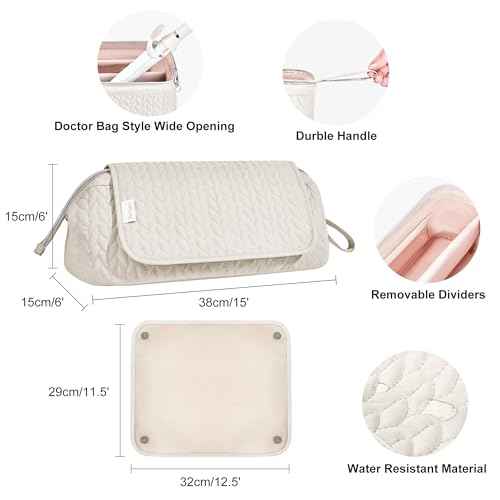 Hair Tools Travel Bag Karsyon Heat Resistant Mat Case Hot Tools Straightener, Curling Iron,Hair Dryers,Haircare Accessories Travel Essentials for Women 2 in 1 Organizer Bags(Beige)