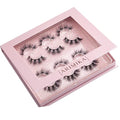 6 Pairs Dramatic Look 3D Mink Lashes, Flared Wispy Fluffy False Eyelashes, Reusable Strip Lashes A17