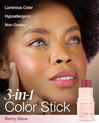 Mineral Fusion 3-in-1 Color Stick Berry Glow | Multi-Use Blush