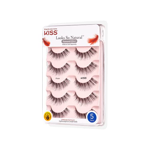 KISS Looks So Natural False Eyelashes - Poise, 5 Pairs