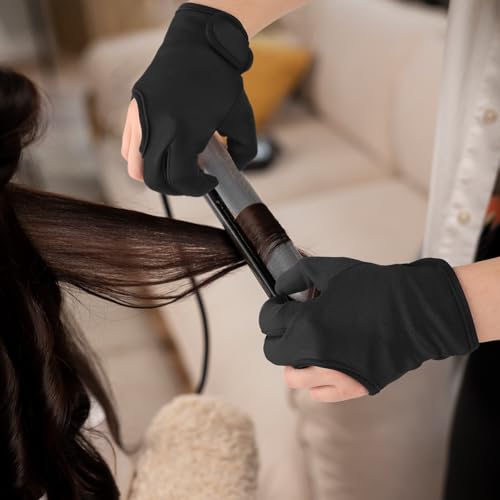 COMNICO Heat Resistant Gloves for Hair Styling - 3 Finger
