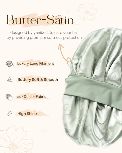Adjustable Satin Sleep Bonnet with Tie Band for Curly Hair