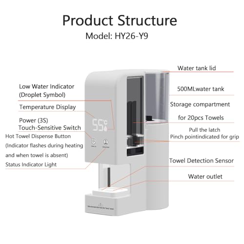 MEIBK Disposable Towel Warmer with 100 Towels - Rapid Heating Spa Machine