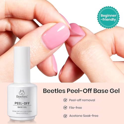 Beetles Peel-Off Gel Base Coat 15ml | UV/LED Cure