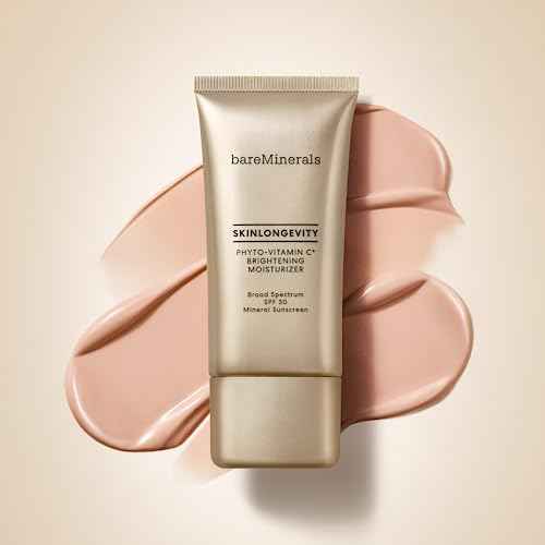 bareMinerals Skinlongevity Phyto-Vitamin C Brightening Moisturizer Mineral SPF 30, Brightening Daily Face Moisturizer + Neck Cream
