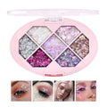 Colorful Glitter Eyeshadow Palette, 7 Colors Face & Body Glitter Gel, Sparkle Long Lasting Waterproof Quick Dry Professional Makeup Palette for Body, Face, Hair, Eye & Sparkling Eyeshadow 02