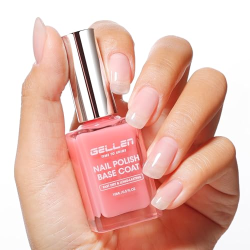 GELLEN 4-in-1 Calcium Nail Strengthener Base Coat - Quick Air Dry Pink Tint