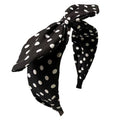 Deghew Black Polka Dot Bow Headband for Women & Girls - 1 Pack, Retro Halloween Costume Accessory