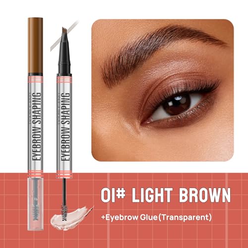 4-Fork Microblading Eyebrow Pen with Clear Brow Gel
