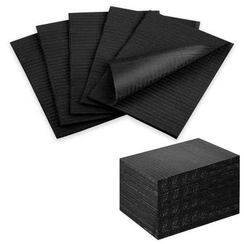 Gusnilo Nail Art Table Mat - Disposable Nail Paper Towels (50PCS) - Black Waterproof 3-Ply Nail Art Paper 13" X 18" Pads for Nail Table Decoration Kit, Nail Art Accessories