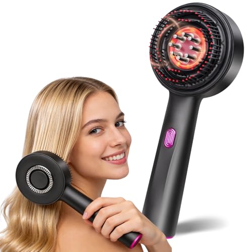 Red Light for Hair Growth Comb - 3-in-1 Hair Growth Brush Electric Scalp Massager Oil Applicator, IPX7 Waterproof Design, Portable for Men & Women Home & Travel