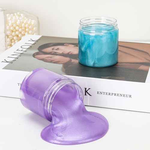 Keketin 36 Pack Plastic Jars with Black Lids 4 oz, 120ml Round Cosmetic Containers Jars with Screw Lids,Empty Plastic Containers Slime Jar for Cream,Ointments,Lotions,Food Storage,Art Crtafts