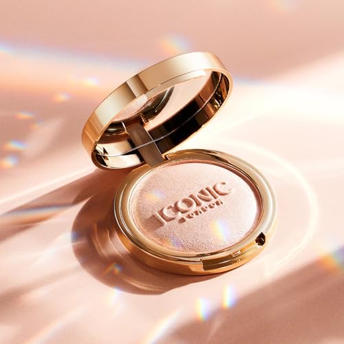 ICONIC LONDON Lit and Luminous Baked Highlighter | Powder Highlighter for a Radiant Glow, Cruelty-Free, Vegan Makeup, 0.56 oz