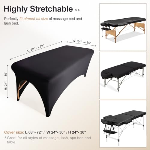 Spa Bed Cover for Lash Extension & Massage Table - Black