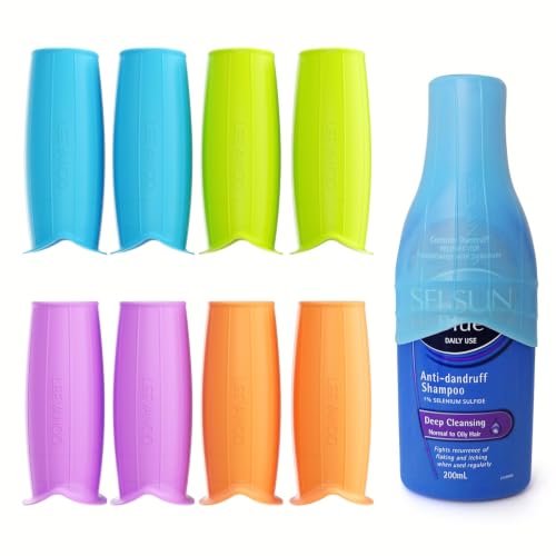 8 Pack Silicone Bottle Covers for Travel Leak-Proof & Elastic Fit
